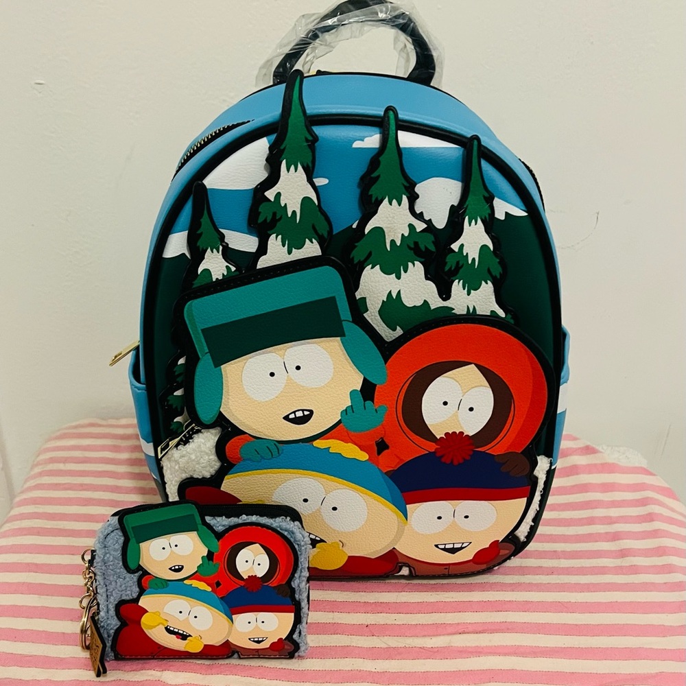 South Park Characters Mini Backpack with Wallet